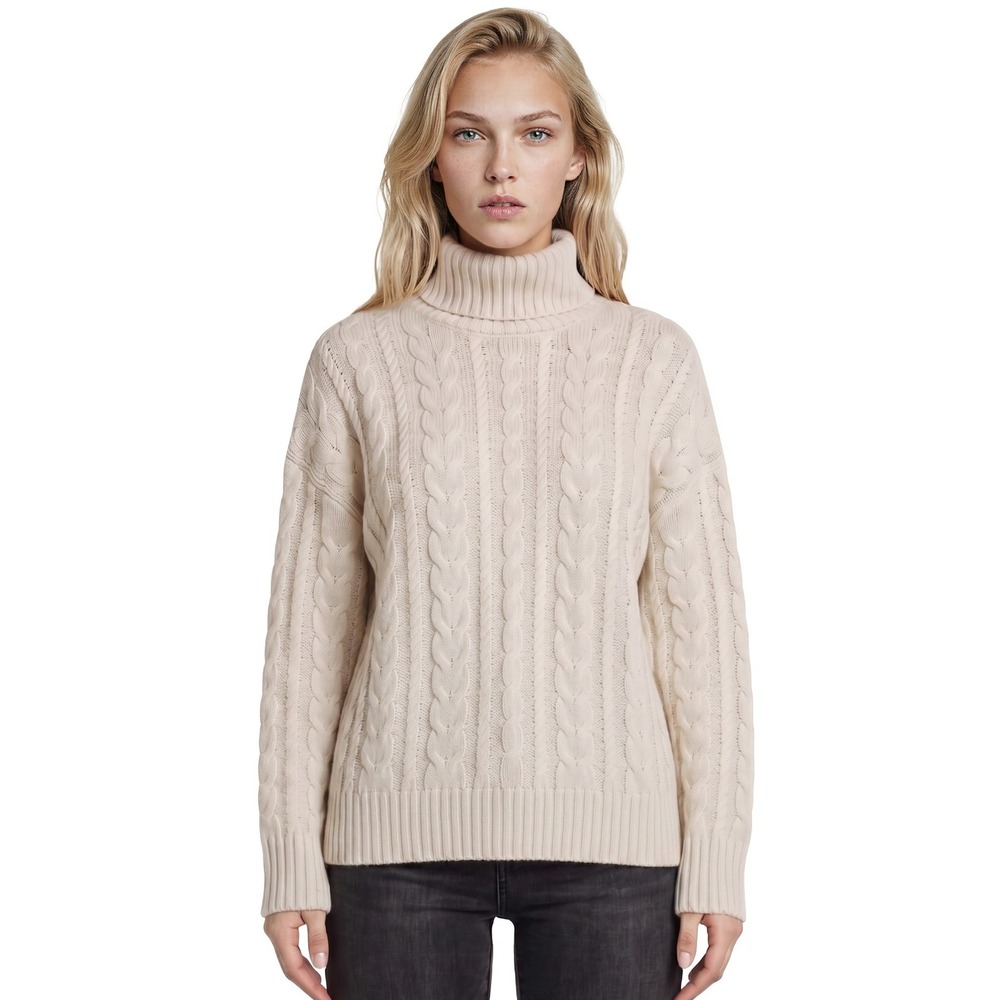 Banana Republic Cable Knit Cream Sweater Women's Size XL Merino Wool Cashmere